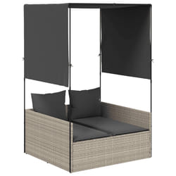 VidaXL 4002760 sedia da esterno Salone Seduta imbottita Rattan sintetico, Acciaio Grigio