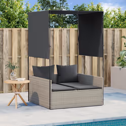 VidaXL 4002760 sedia da esterno Salone Seduta imbottita Rattan sintetico, Acciaio Grigio