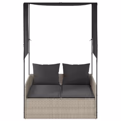 VidaXL 4002760 sedia da esterno Salone Seduta imbottita Rattan sintetico, Acciaio Grigio