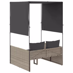 VidaXL 4002760 sedia da esterno Salone Seduta imbottita Rattan sintetico, Acciaio Grigio - Vista aggiuntiva 5