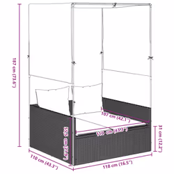 VidaXL 4002760 sedia da esterno Salone Seduta imbottita Rattan sintetico, Acciaio Grigio - Vista aggiuntiva 8