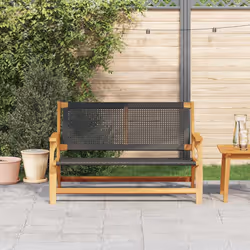 vidaXL Arredamento da Giardino con cuscino Nero 122 x 78 x 73cm - Vista aggiuntiva 3