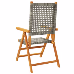 VidaXL 367652 sedia da esterno Terrazzo Legno di acacia, Rattan sintetico Grigio - Vista aggiuntiva 7