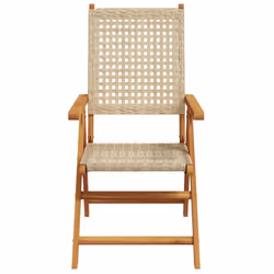 VidaXL 367653 sedia da esterno Terrazzo Legno di acacia, Rattan sintetico Beige - Vista aggiuntiva 5