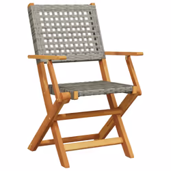 VidaXL 367664 sedia da esterno Terrazzo Legno di acacia, Rattan sintetico Grigio - Vista aggiuntiva 4