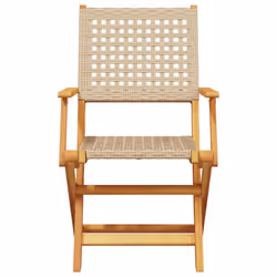 VidaXL 367665 sedia da esterno Terrazzo Legno di acacia, Rattan sintetico Beige - Vista aggiuntiva 5