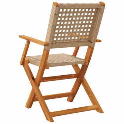VidaXL 367665 sedia da esterno Terrazzo Legno di acacia, Rattan sintetico Beige - Vista aggiuntiva 7