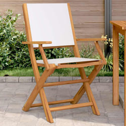 vidaXL Sedie Giardino 2pz Bianco Crema Legno Massello Acacia e Tessuto