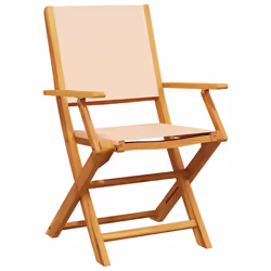 VidaXL 367672 sedia da esterno Terrazzo Legno di acacia, Poliestere Beige - Vista aggiuntiva 4