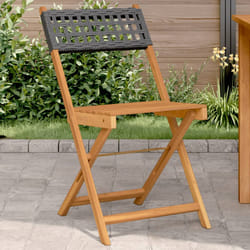 vidaXL Sedie da Bistrò 2 pz Nere Legno Massello Acacia e Polyrattan