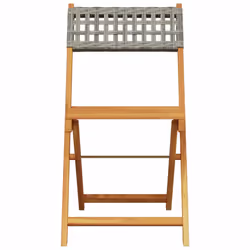 VidaXL 367676 sedia da esterno Terrazzo Legno di acacia, Rattan sintetico Grigio - Vista aggiuntiva 5