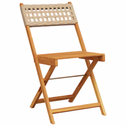 VidaXL 367677 sedia da esterno Terrazzo Legno di acacia, Rattan sintetico Beige - Vista aggiuntiva 4