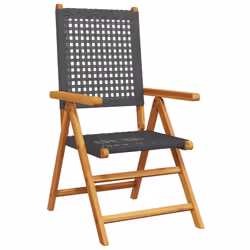 VidaXL 367651 sedia da esterno Terrazzo Legno di acacia, Rattan sintetico Nero - Vista aggiuntiva 4
