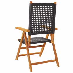 VidaXL 367651 sedia da esterno Terrazzo Legno di acacia, Rattan sintetico Nero - Vista aggiuntiva 7