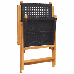 VidaXL 367651 sedia da esterno Terrazzo Legno di acacia, Rattan sintetico Nero - Vista aggiuntiva 8