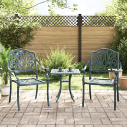 vidaXL Sedie da Giardino 2 pz Verdi in Alluminio Pressofuso