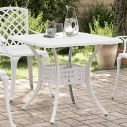 vidaXL Tavolo da Giardino Bianco 80x80x75 cm in Alluminio Pressofuso