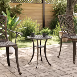 vidaXL Tavolo da Giardino Bronzo Ø48x53 cm in Alluminio Pressofuso - Vista aggiuntiva 3