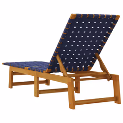 VidaXL 366509 sedia da esterno Salone Legno di acacia, Tessuto Blu, Marrone - Vista aggiuntiva 5