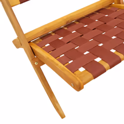 VidaXL 366511 sedia da esterno Terrazzo Legno di acacia, Tessuto Marrone, Rosso - Vista aggiuntiva 5