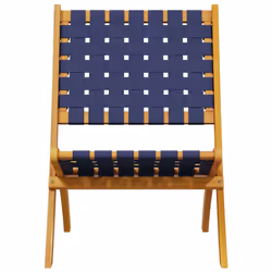 VidaXL 366512 sedia da esterno Terrazzo Legno di acacia, Tessuto Blu, Marrone - Vista aggiuntiva 4