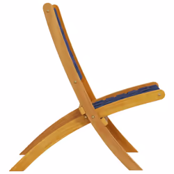 VidaXL 366512 sedia da esterno Terrazzo Legno di acacia, Tessuto Blu, Marrone - Vista aggiuntiva 5