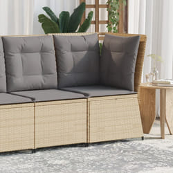 vidaXL Divano Angolare da Giardino con Cuscini Beige in Polyrattan
