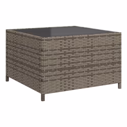 VidaXL Divano da Giardino con Tavolo e Cuscini a L Grigio Polyrattan - Vista aggiuntiva 8