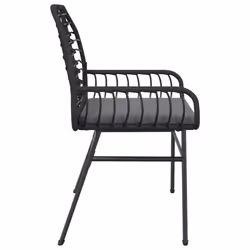 VidaXL 369091 sedia da esterno Terrazzo Seduta imbottita Rattan sintetico, Acciaio Nero - Vista aggiuntiva 6