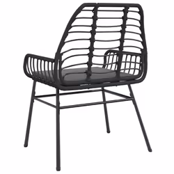 VidaXL 369091 sedia da esterno Terrazzo Seduta imbottita Rattan sintetico, Acciaio Nero - Vista aggiuntiva 7