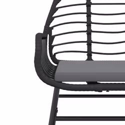 VidaXL 369091 sedia da esterno Terrazzo Seduta imbottita Rattan sintetico, Acciaio Nero - Vista aggiuntiva 8