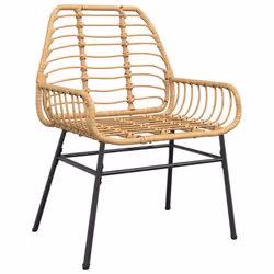 VidaXL 369092 sedia da esterno Terrazzo Seduta imbottita Rattan sintetico, Acciaio Marrone - Vista aggiuntiva 4