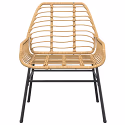 VidaXL 369092 sedia da esterno Terrazzo Seduta imbottita Rattan sintetico, Acciaio Marrone - Vista aggiuntiva 5