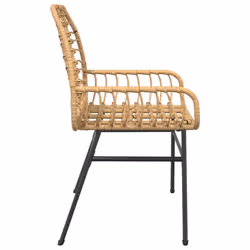 VidaXL 369092 sedia da esterno Terrazzo Seduta imbottita Rattan sintetico, Acciaio Marrone - Vista aggiuntiva 6