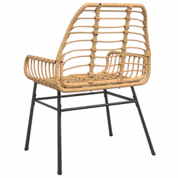 VidaXL 369092 sedia da esterno Terrazzo Seduta imbottita Rattan sintetico, Acciaio Marrone - Vista aggiuntiva 7