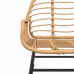 VidaXL 369092 sedia da esterno Terrazzo Seduta imbottita Rattan sintetico, Acciaio Marrone - Vista aggiuntiva 8