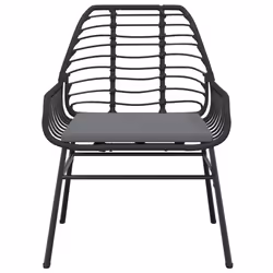 VidaXL 369093 sedia da esterno Terrazzo Seduta imbottita Rattan sintetico, Acciaio Grigio - Vista aggiuntiva 5