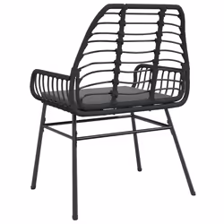 VidaXL 369093 sedia da esterno Terrazzo Seduta imbottita Rattan sintetico, Acciaio Grigio - Vista aggiuntiva 7