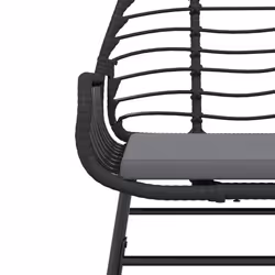 VidaXL 369093 sedia da esterno Terrazzo Seduta imbottita Rattan sintetico, Acciaio Grigio - Vista aggiuntiva 8