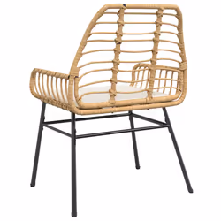 VidaXL 369094 sedia da esterno Terrazzo Seduta imbottita Rattan sintetico, Acciaio Crema, Bianco - Vista aggiuntiva 7