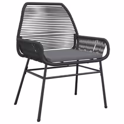 VidaXL 369095 sedia da esterno Terrazzo Seduta imbottita Rattan sintetico, Acciaio Grigio - Vista aggiuntiva 4