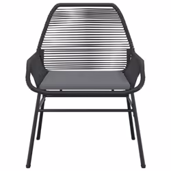 VidaXL 369095 sedia da esterno Terrazzo Seduta imbottita Rattan sintetico, Acciaio Grigio - Vista aggiuntiva 5