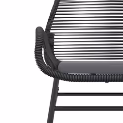 VidaXL 369095 sedia da esterno Terrazzo Seduta imbottita Rattan sintetico, Acciaio Grigio - Vista aggiuntiva 8