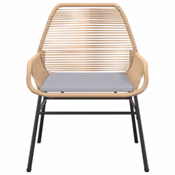 VidaXL 369096 sedia da esterno Terrazzo Seduta imbottita Rattan sintetico, Acciaio Grigio - Vista aggiuntiva 5