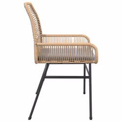 VidaXL 369096 sedia da esterno Terrazzo Seduta imbottita Rattan sintetico, Acciaio Grigio - Vista aggiuntiva 6