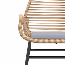 VidaXL 369096 sedia da esterno Terrazzo Seduta imbottita Rattan sintetico, Acciaio Grigio - Vista aggiuntiva 8