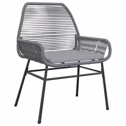 VidaXL 369097 sedia da esterno Terrazzo Seduta imbottita Rattan sintetico, Acciaio Grigio - Vista aggiuntiva 4