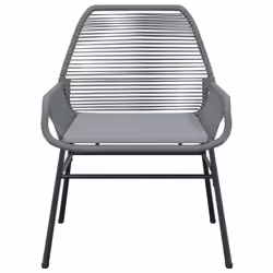 VidaXL 369097 sedia da esterno Terrazzo Seduta imbottita Rattan sintetico, Acciaio Grigio - Vista aggiuntiva 5