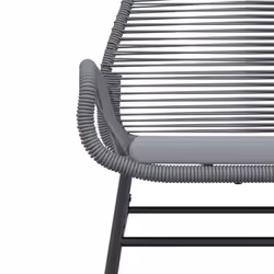 VidaXL 369097 sedia da esterno Terrazzo Seduta imbottita Rattan sintetico, Acciaio Grigio - Vista aggiuntiva 8