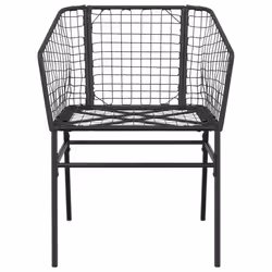 VidaXL 369098 sedia da esterno Terrazzo Seduta imbottita Rattan sintetico, Acciaio Nero - Vista aggiuntiva 5